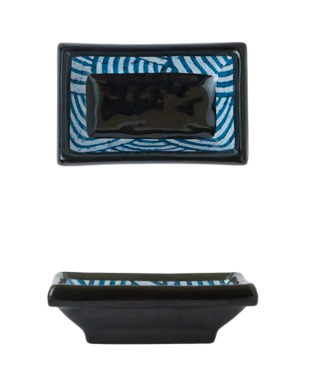 Nozoki para Shoyu seigaiha - Preto e Azul