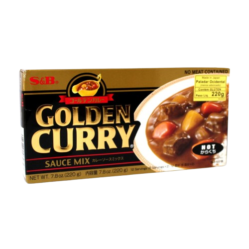 Tempero Golden Curry com Sabor Picante nível Forte S&B - 220 gramas